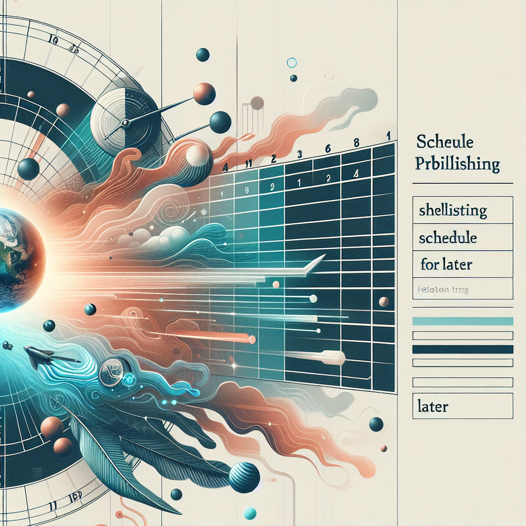 Schedule Publishing  Schedule for Later